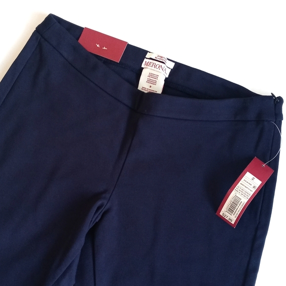 Merona Navy Blue Mid Rise Skinny Straight Pants Rayon Nylon Blend 2L (Stretch) - Picture 8 of 15